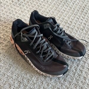 On Running Men's Black and Gray Shoes